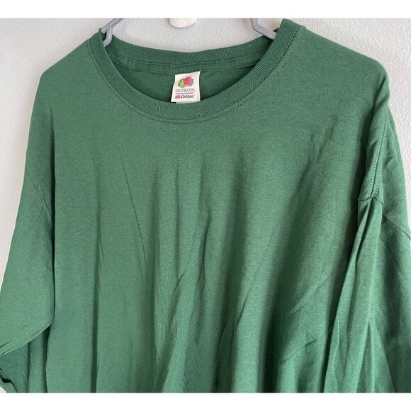 NWOT Fruit of the Loom Mens Crewneck Long Sleeve T-Shirt Green Large - Picture 6 of 11
